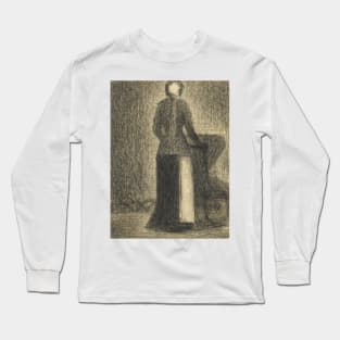 Nurse with a Child's Carriage by Georges-Pierre Seurat Long Sleeve T-Shirt